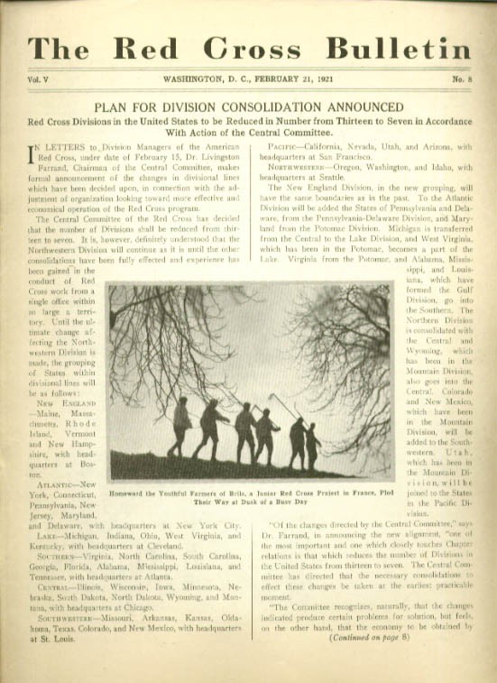 Consolidation Plan: Red Cross Bulletin 2/21 1921