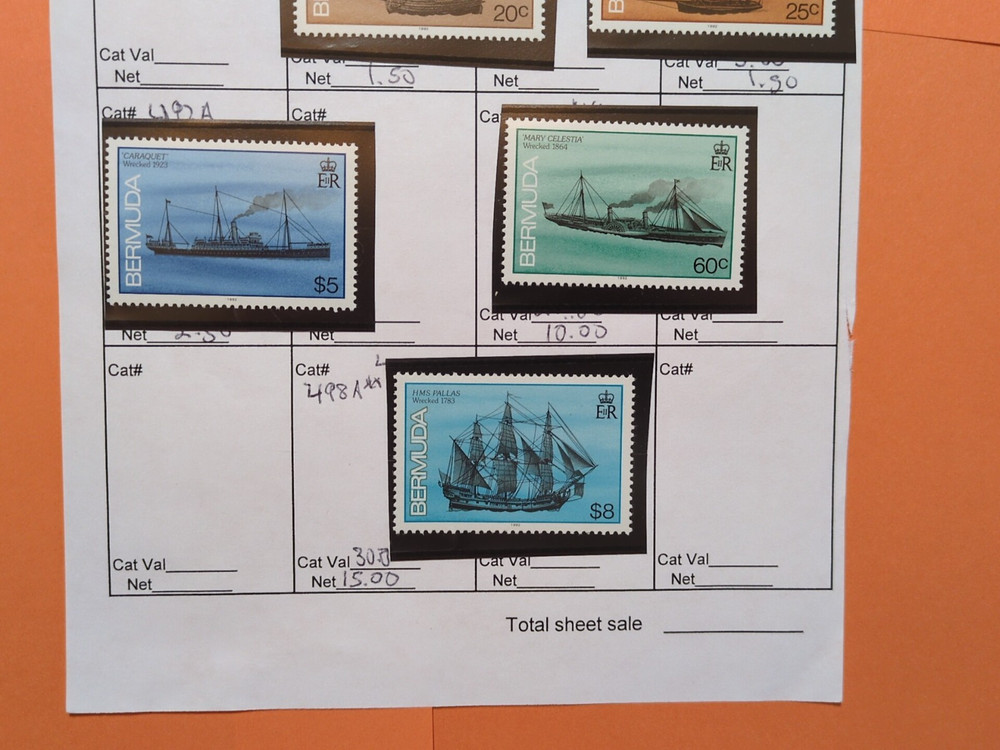 APC W6137 Bermuda on circuit sheets about $150 scv MNH
