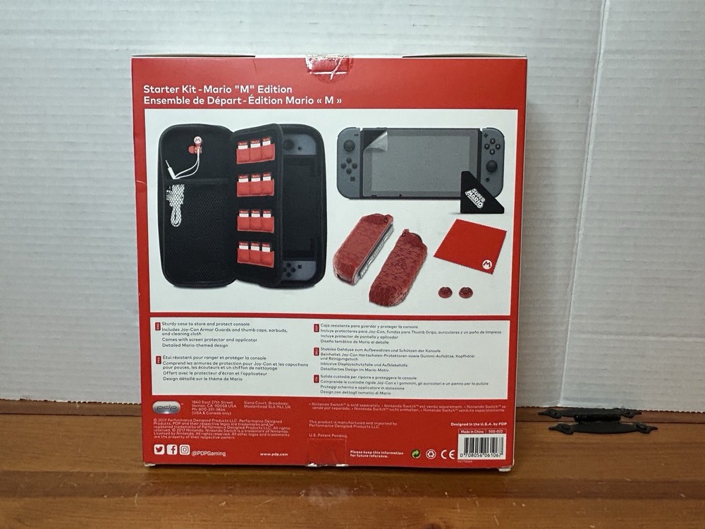 PDP Official Mario M Edition Starter Kit for Nintendo Switch Super Mario