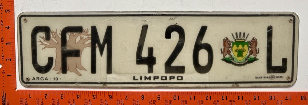 Limpopo, South Africa Passenger License plate