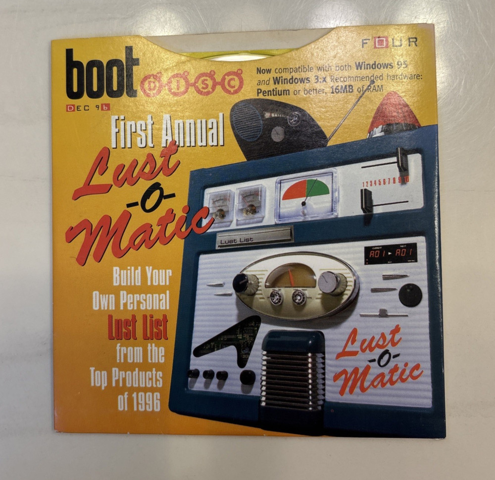 Vtg Imagine Boot Disc Four Dec 1996 Lust-o-Matic PC Computer Game CD-ROM Disc