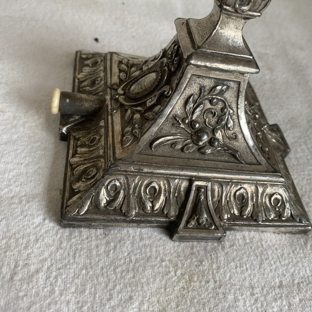 Vintage WMF Pewter Silver Plated Lamp In Candlestick Form