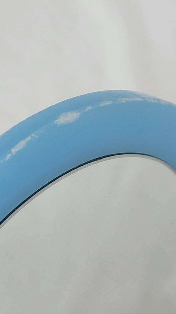 Vintage Light Blue Plastic Hand Mirror Double Sided Magnified