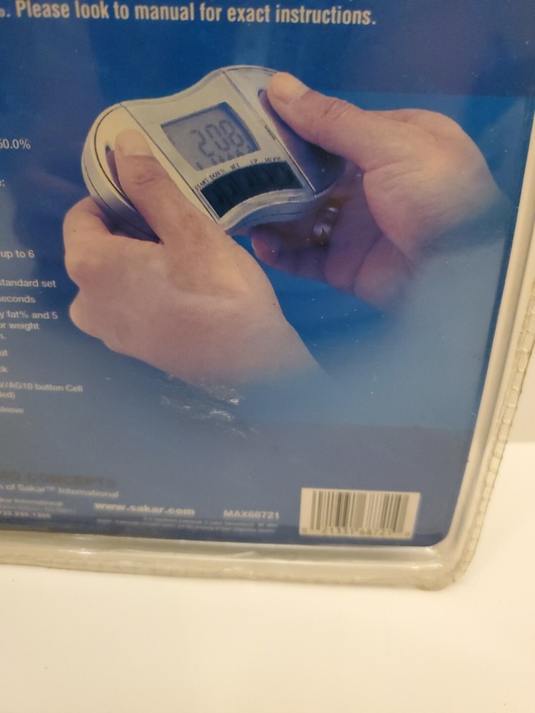Handheld Body Fat Analyzer 8 User Memory Maximo Concepts Sakar