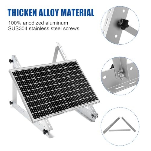 Solar Panel Mount Brackets, 2 Sets 45 inch with Foldable Tilt Legs, Suitable