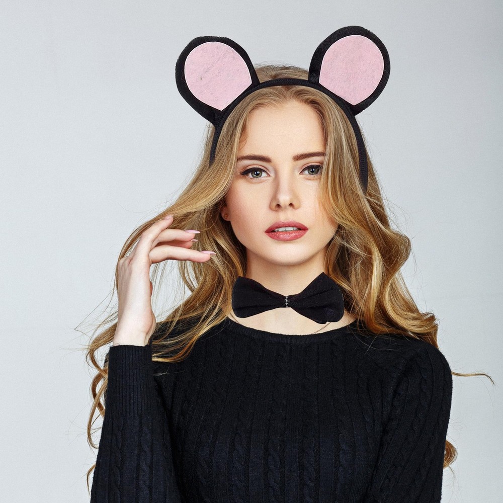 Black Mouse Headband Costume Accessory Set One Size