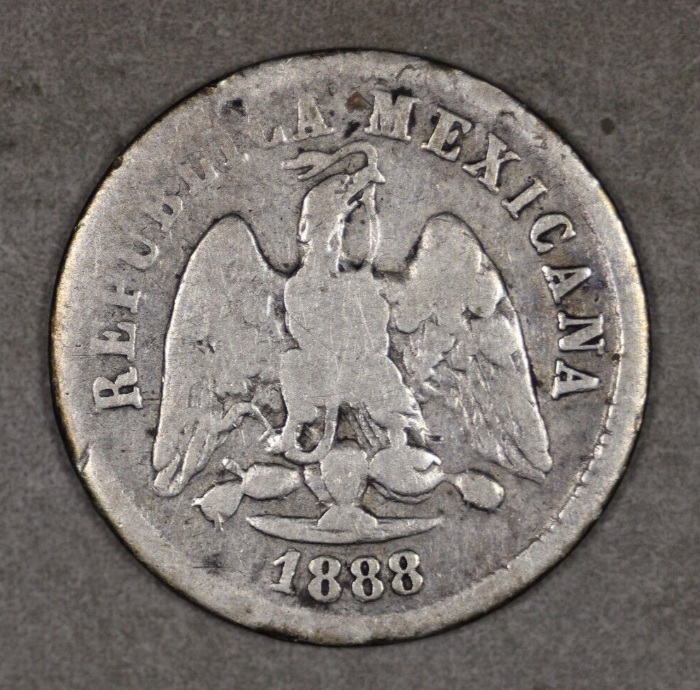 1888 Cn M Mexico Silver 10 Centavos