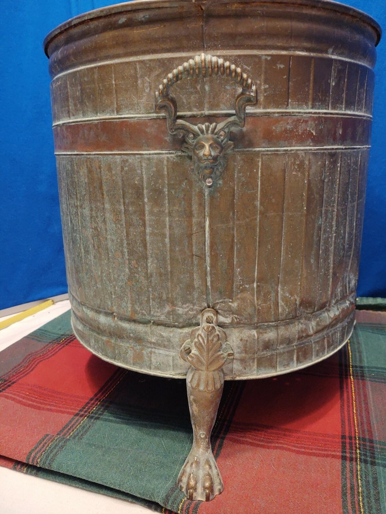 Vintage BRASS Container On 3 Feet