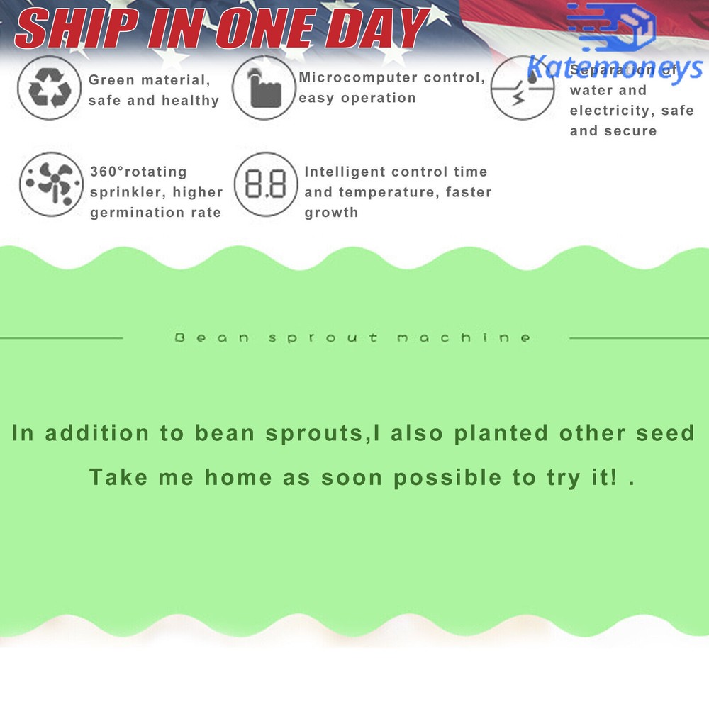 2-Layer Bean Sprouts Machine Large Capacity Automatic Bean Sprouter Grow Tool US