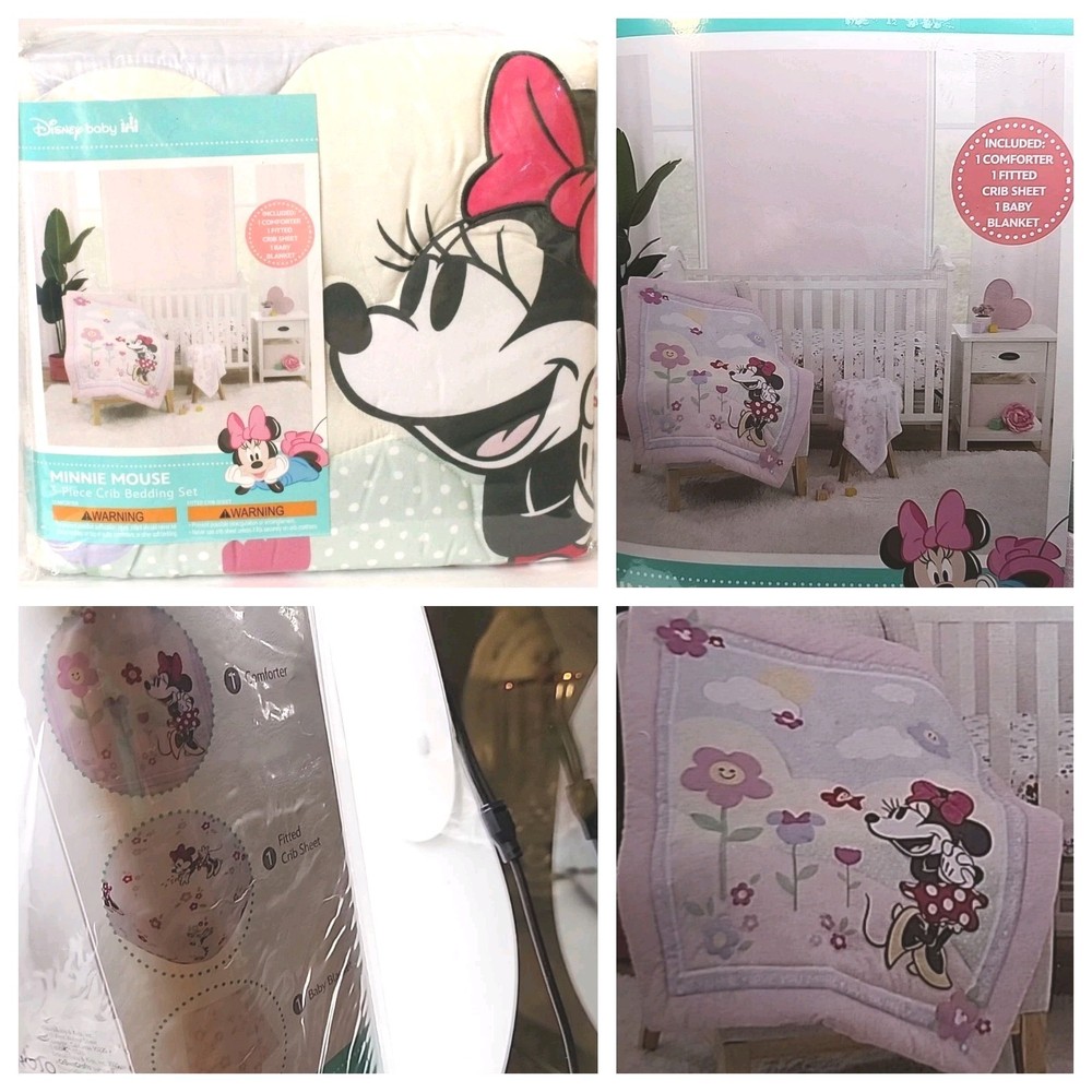 Disney Baby Mini Mouse 3 Piece Crib Bedding Set
