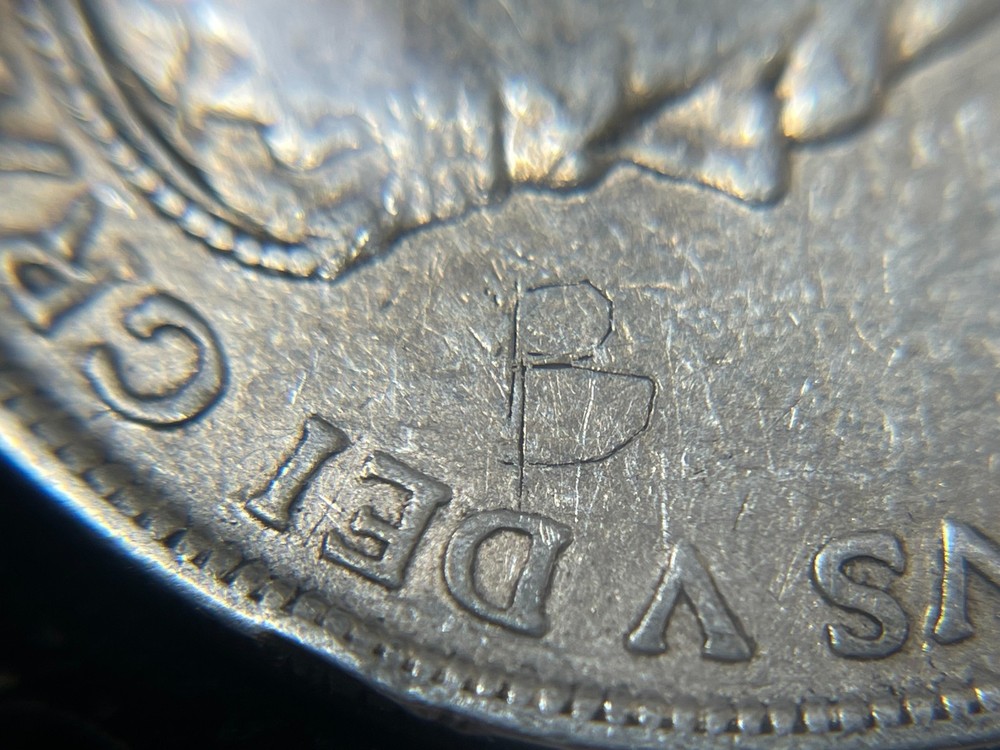 1919 Canada 50 Cents Silver Coin Graffiti "B"