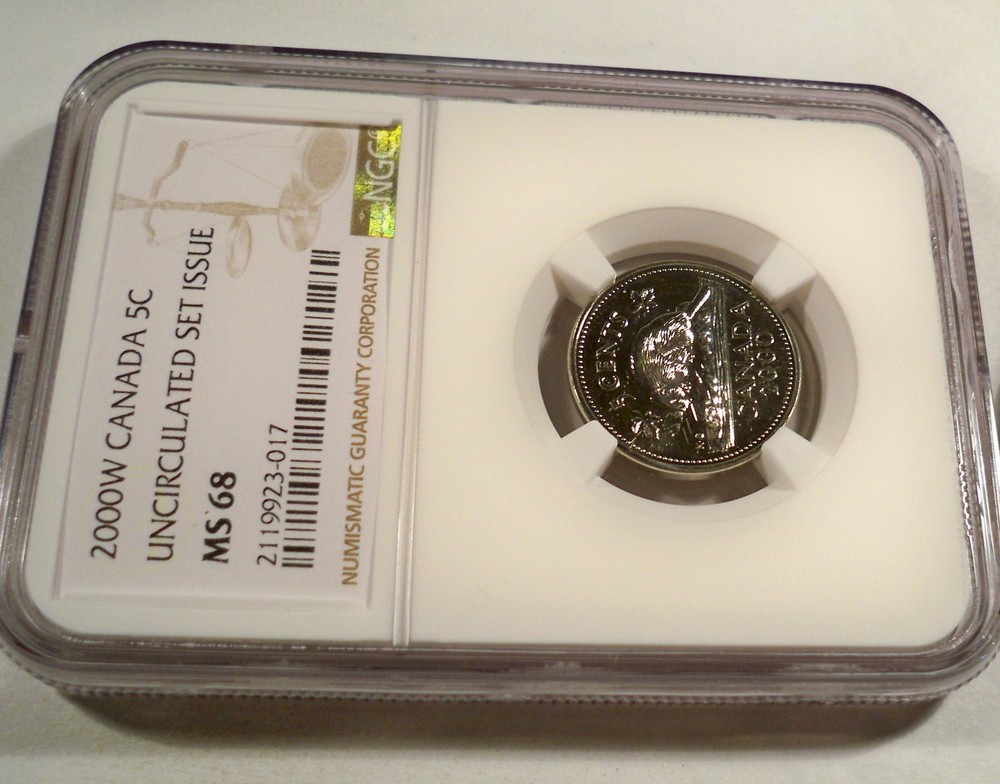2000 W CANADA 5c NGC MS 68 NICKEL FIVE CENT COIN MS 68