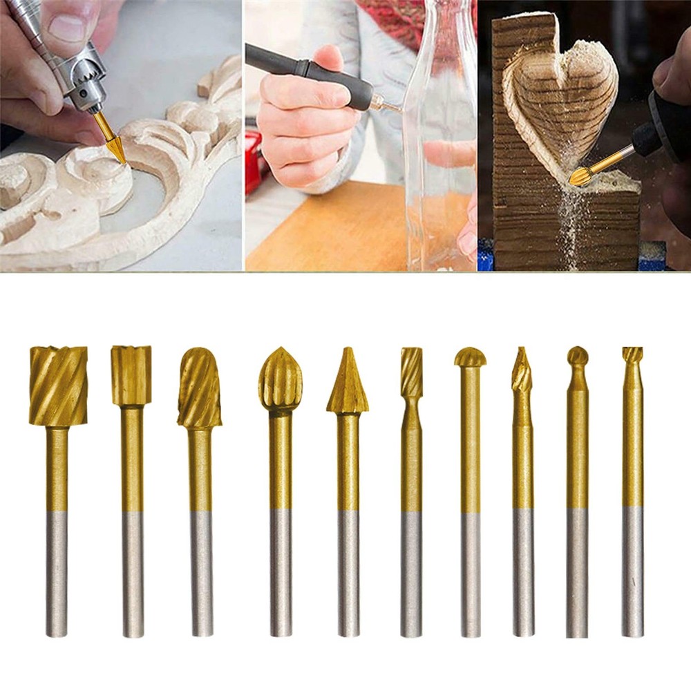 10Pcs HSS Router 10 pcs Bits & 10 Engraving Bits, 20 Rotary