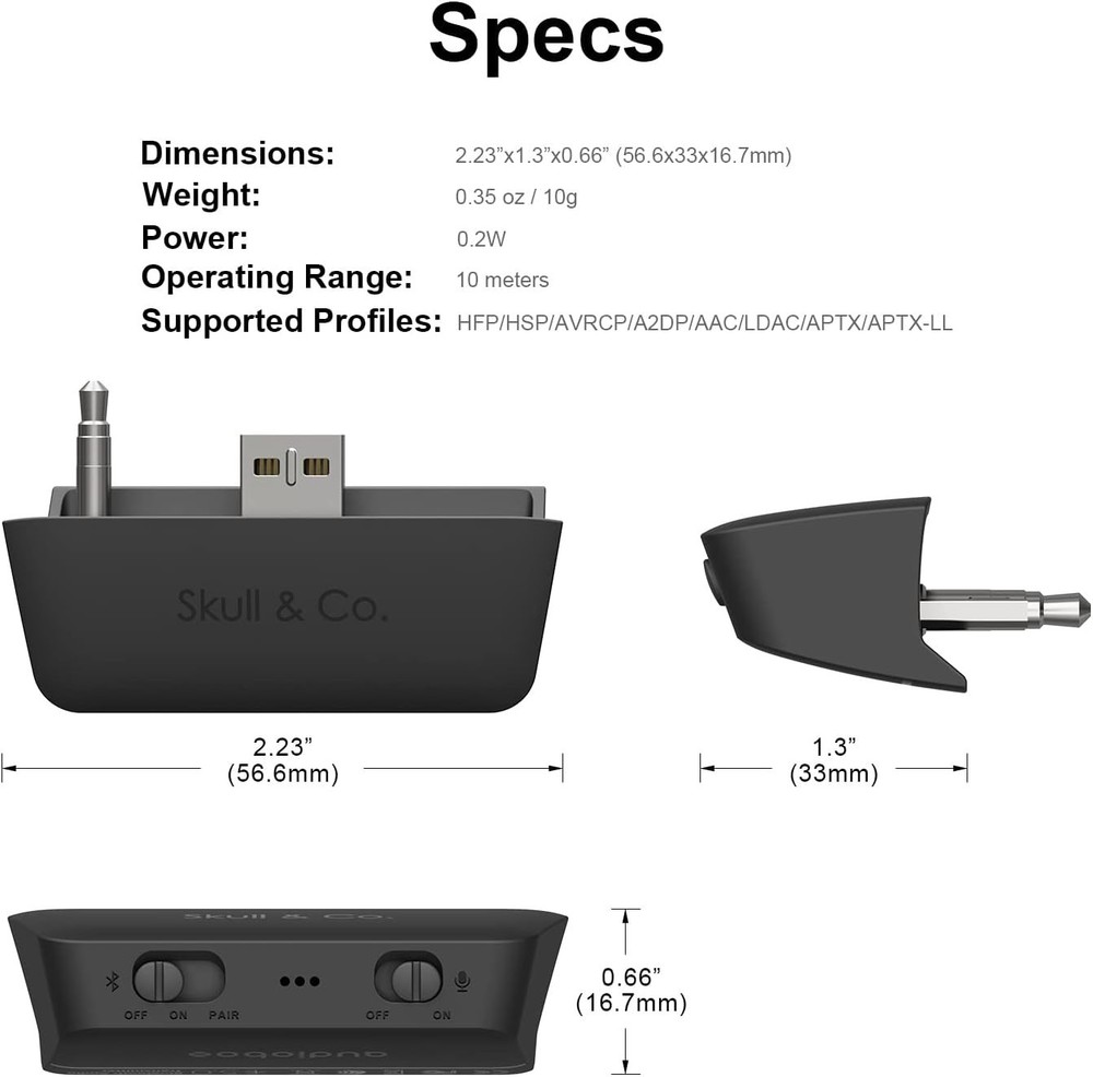 Bluetooth 5.0 Audio Transmitter for Xbox Controllers