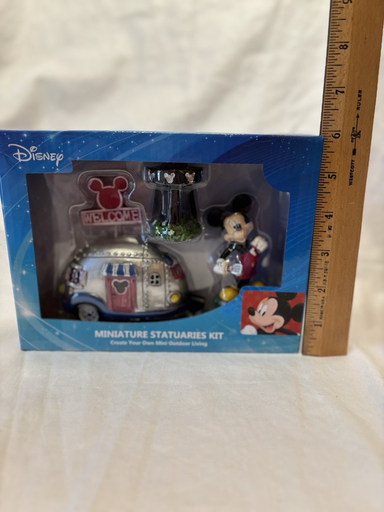 Disney 4pc Polyester/Stone Mickey Mouse Miniature Garden Set New