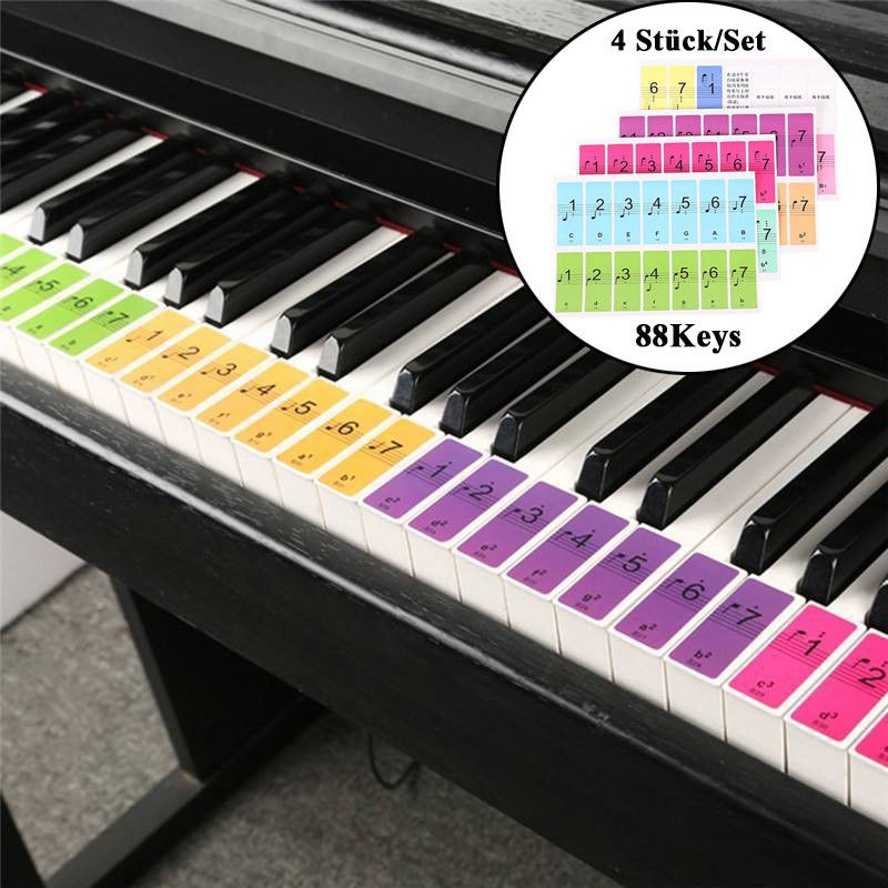 1Set 88-Key Electronic Keyboard Piano Learning Key Beginner Note Sticker Labels;