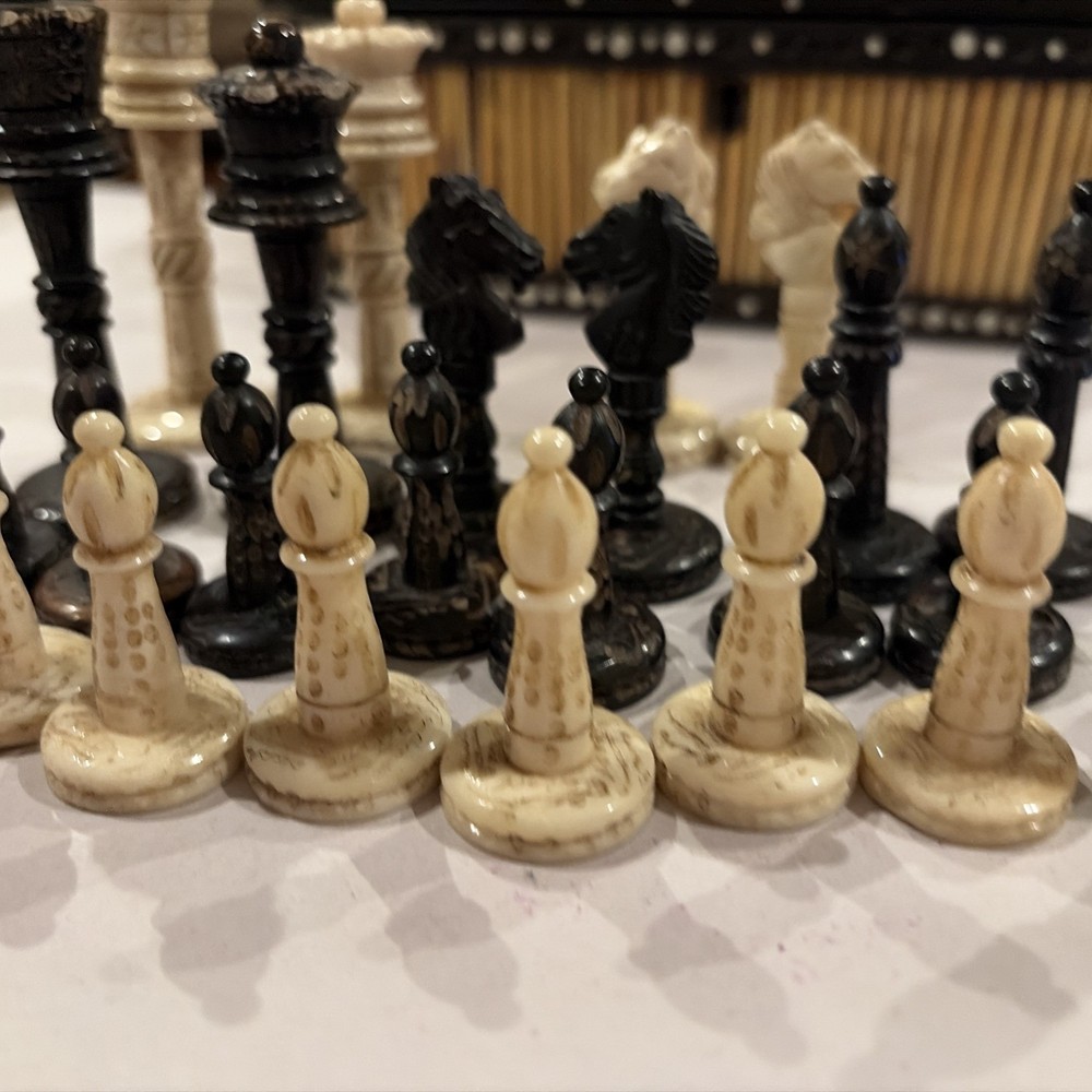 Antique Hand Carved Chess Set