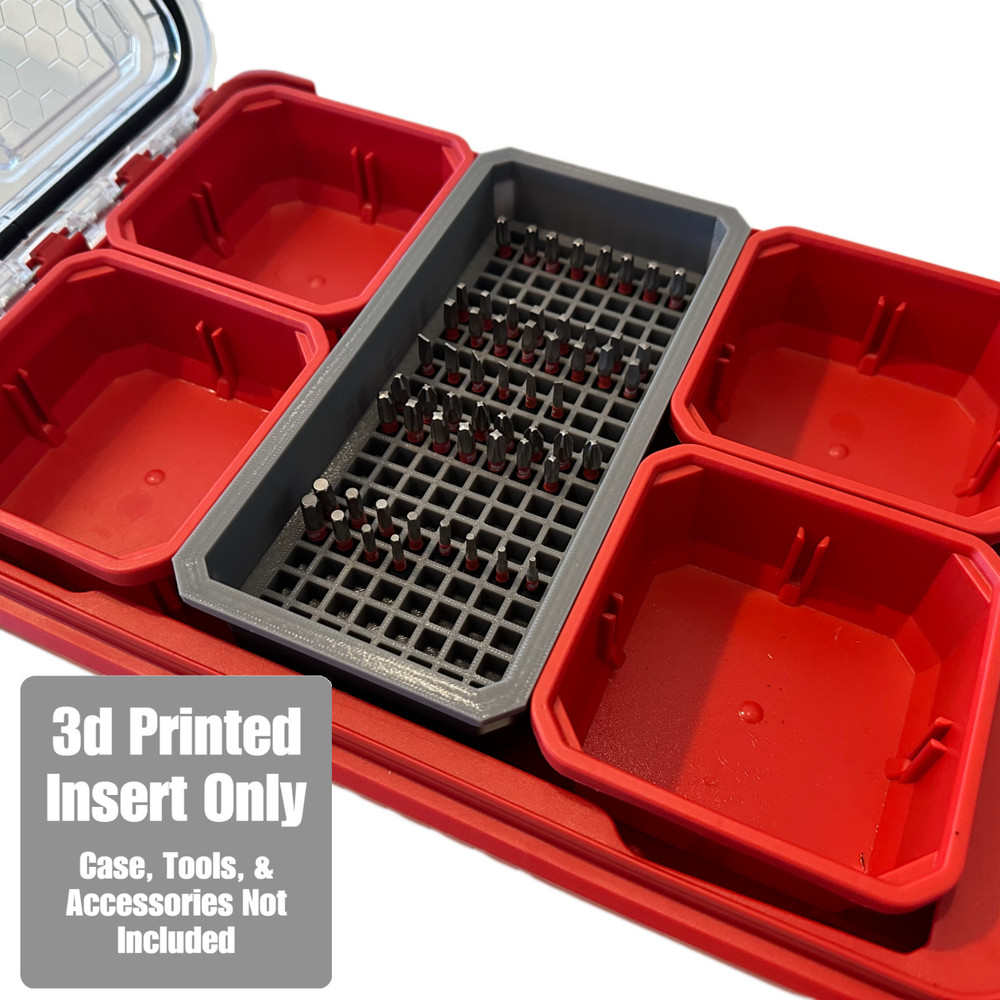 Impact bit holder insert for Milwaukee PACKOUT Low Profile Organizers (160 bit)