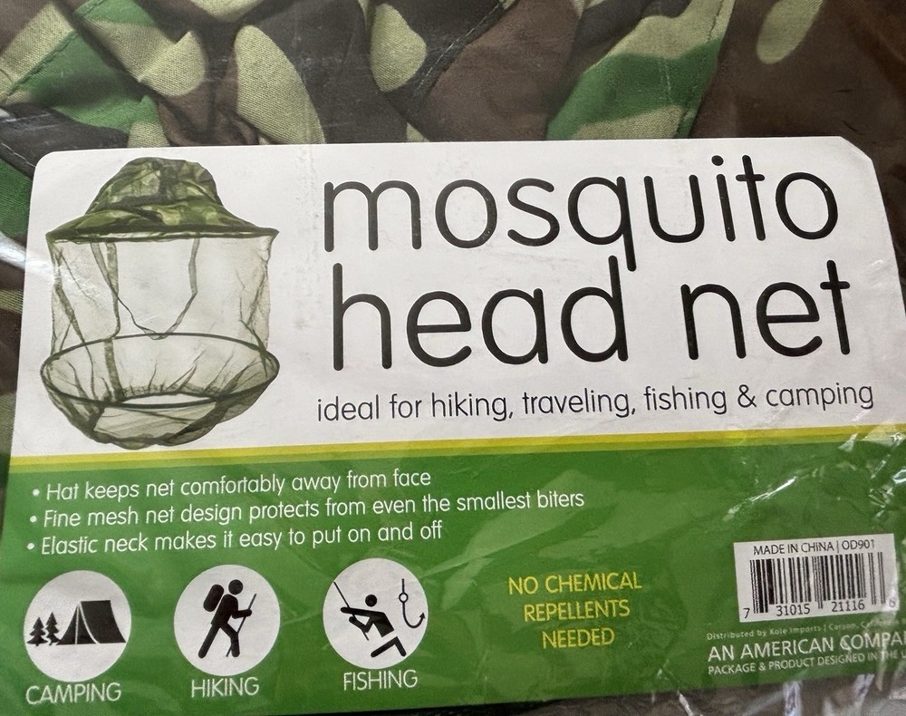 Mosquito Head Net Cap Camo One Size