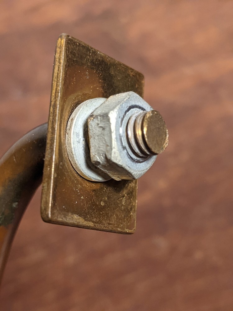 Vintage Solid Brass Original Drawer / Bin Pull Industrial Hardware 3.75" OC