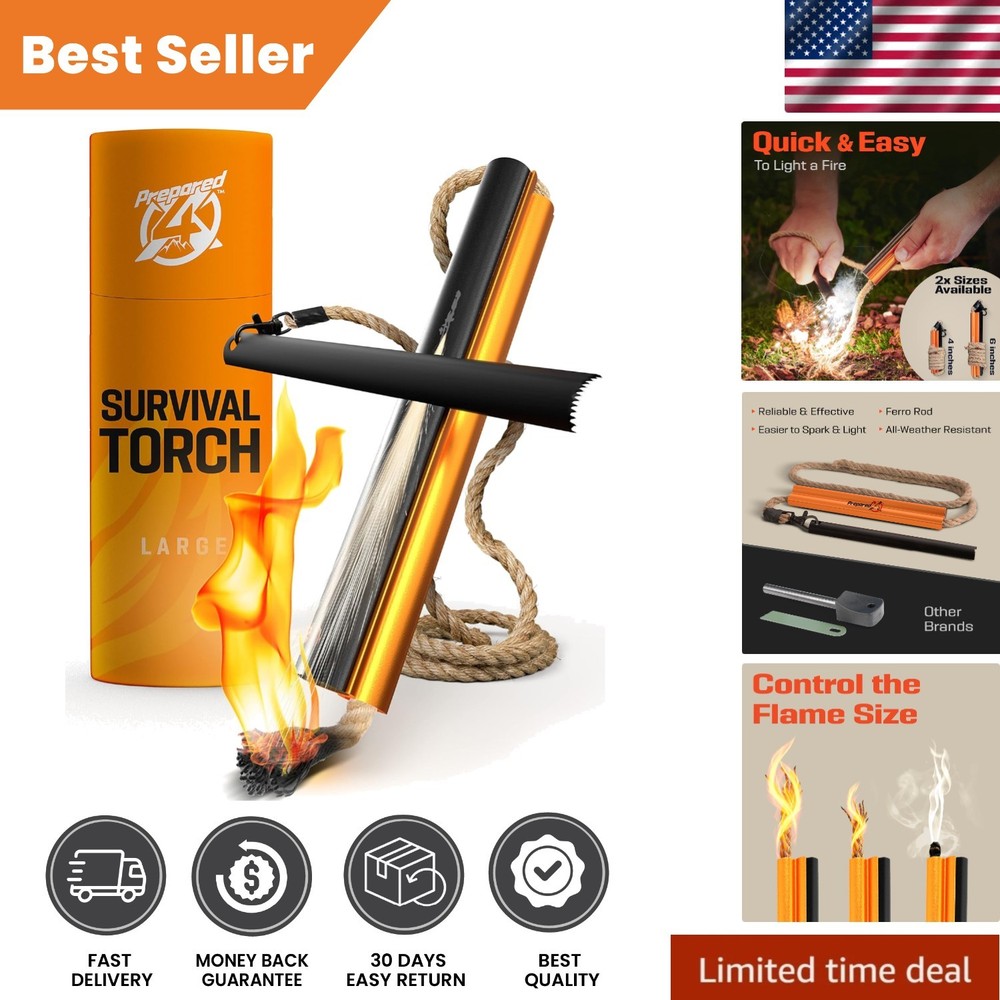 Dependable 6-Inch Flint Fire Starter Kit with Curved Striker - Survival Ready