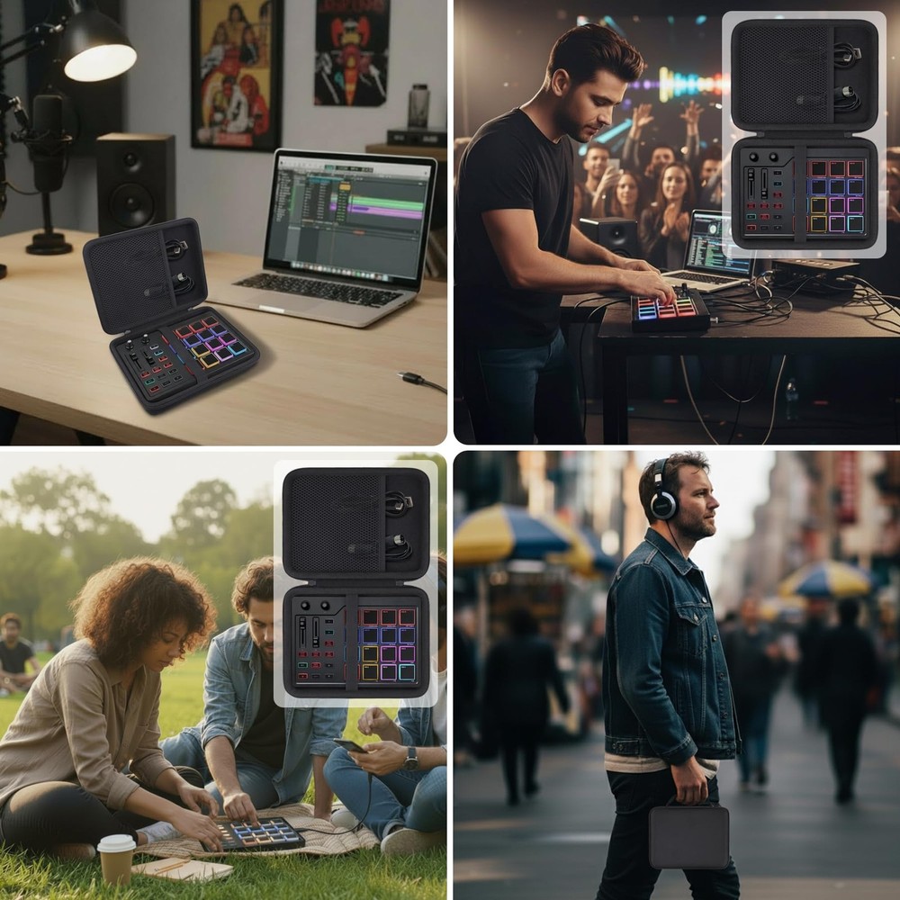 Hard Carrying Case for Donner STARRYPAD MIDI Pad Beat Maker Machine DPD-16, P...