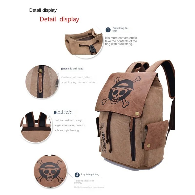 New One Piece Anime Backpack | Canvas School Bag for Students