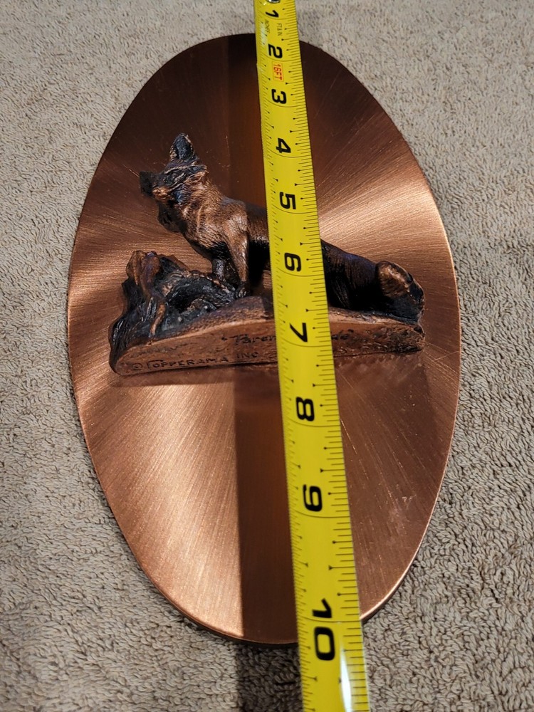 Vintage Copperama Fox Wall Plaque Copper Parental Pride 3D