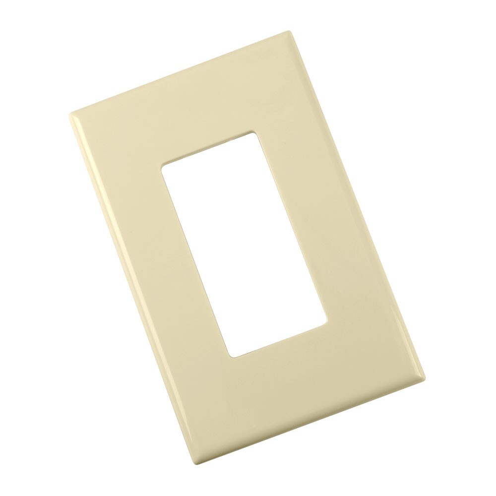 Construct Pro Single Gang Wall Plate with Screwless Face (Ivory)