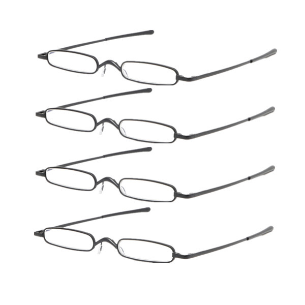 4 PACK Mini Ultra-Thin Reading glasses presbyopic for reader +1.0 to +4.0 +case