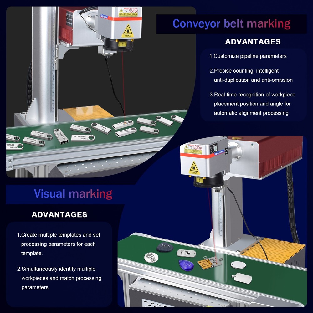 15W UV Flight Marking Machine Visual Positioning for LOGO Date Barcode Printing