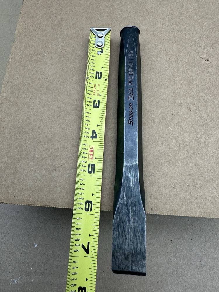 Snap-On Flat Hand Chisel PPC824B - 7-1/4" Length 3/4" Edge 5/8" Hex - Punch