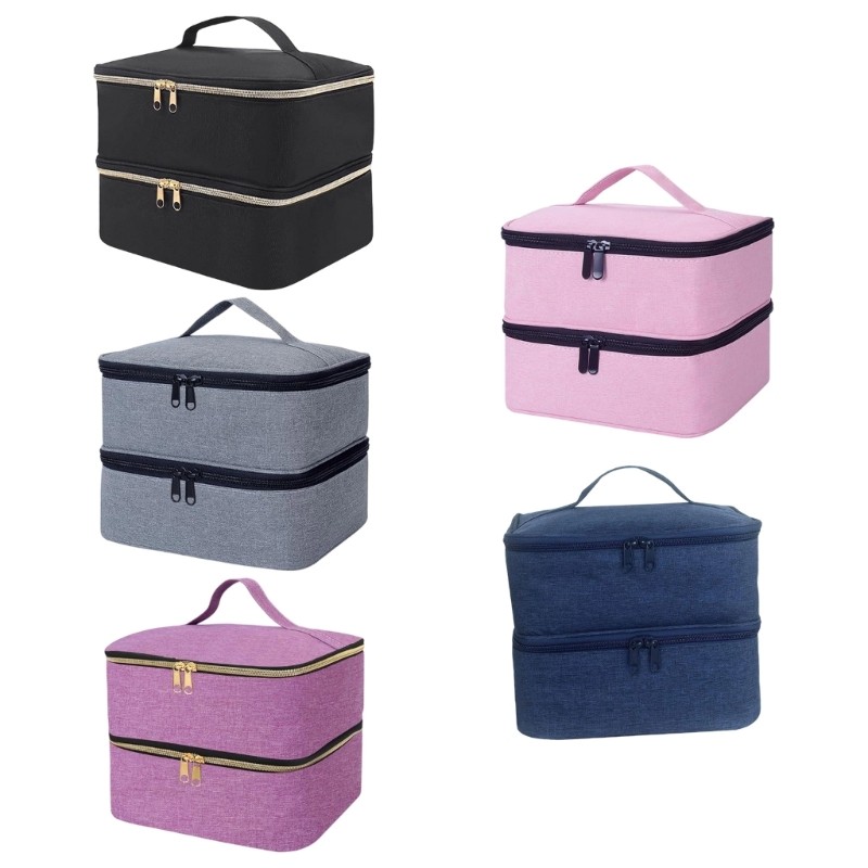 Large Capacity Nail Tool Travel Case Sections for Bottles EVA Lined Interior