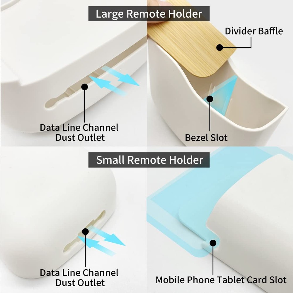 Remote Control Holder Wall Mount Set, Office Supplies Supply Organizer, Bedside