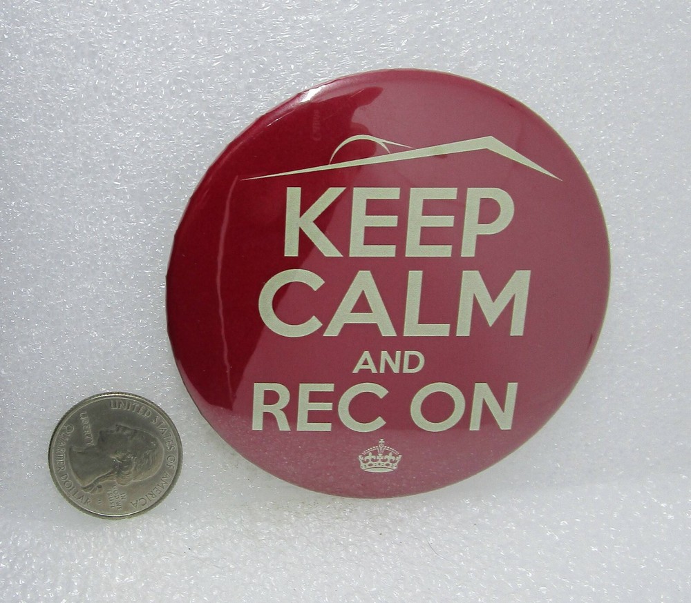 Keep Calm And Rec On Button Pin