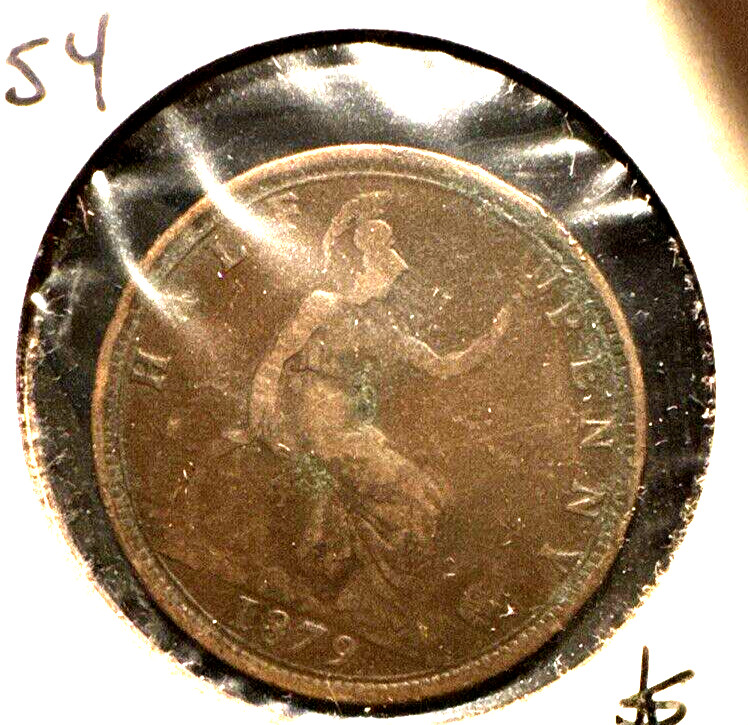 great Britain 1879 half penny KM 754 VF