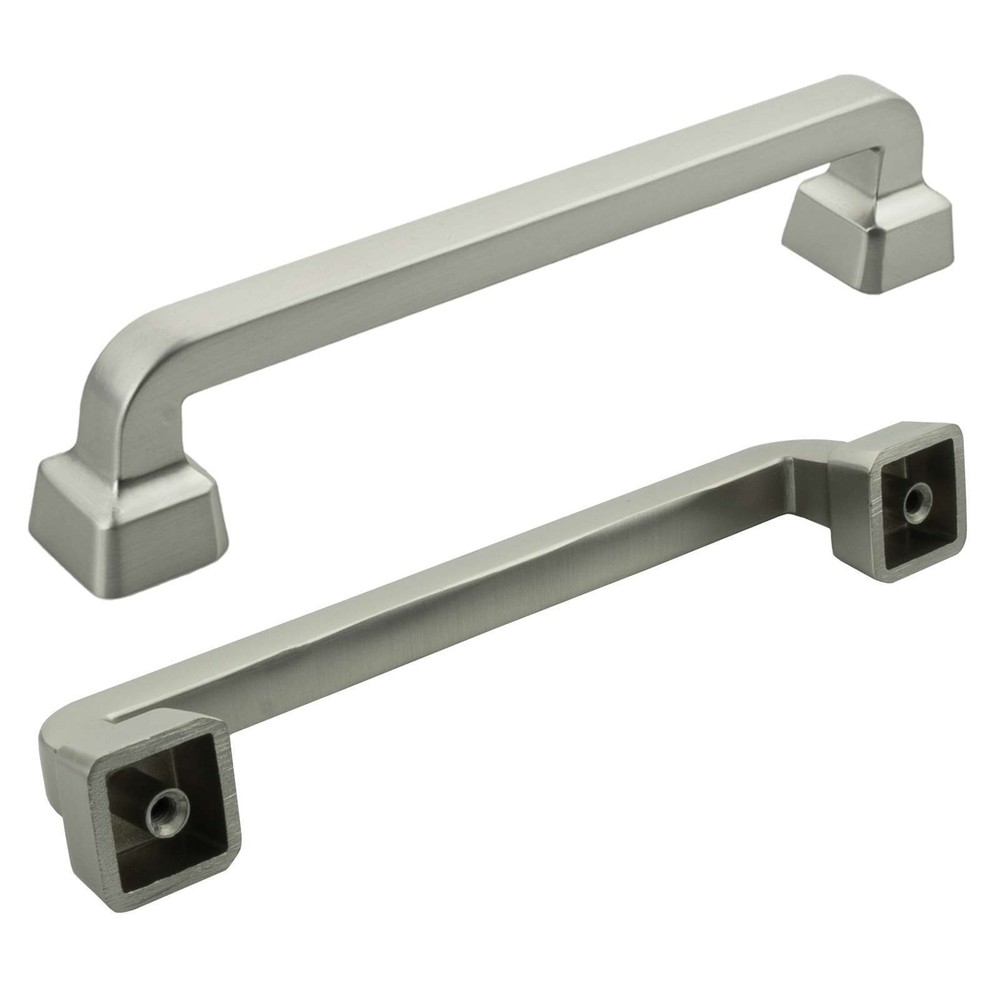 Square Brushed Nickel Solid Cabinet Handles Pulls Knob Kitchen Bathroom Modern