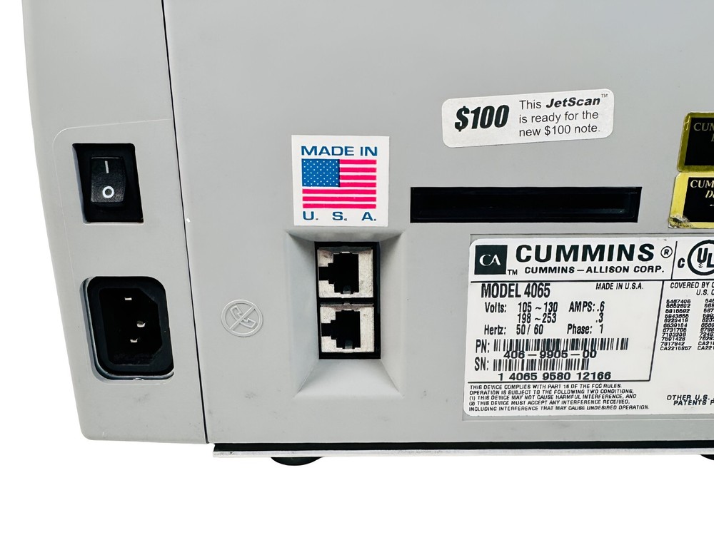 Eco-Friendly Refurbished Cummins JetScan 4065 Bill Counter, Sustainable Solution