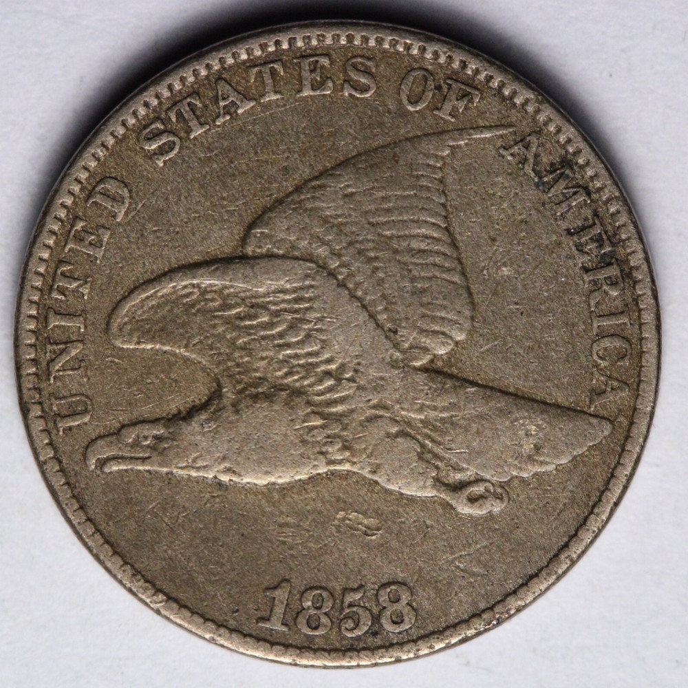 1858 L.L. Flying Eagle Cent Penny XF E108 KRLV