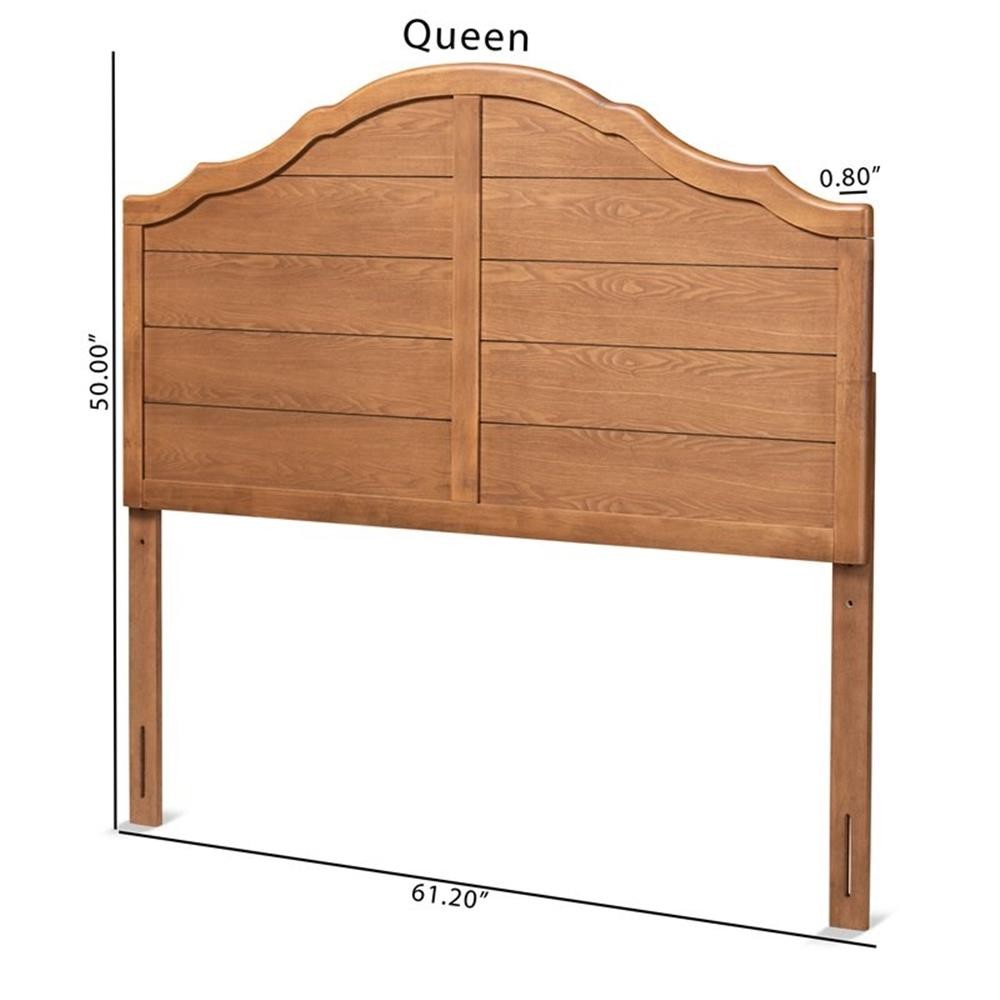 Baxton Studio Clive Vintage Walnut Finished Wood Queen Size Headboard