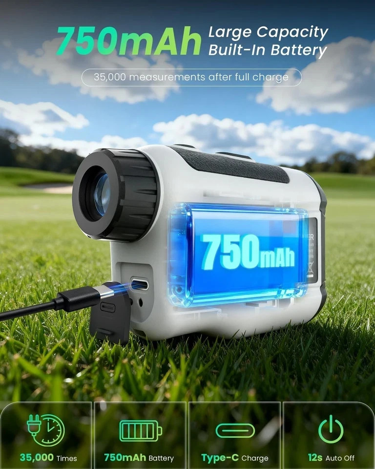 Golf Rangefinder 875-Yard, Laser Golf Range Finder with Slope Indicator Light