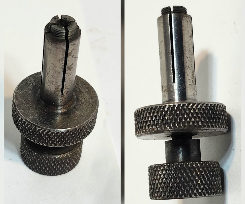 VTG PULLER Double Round Top Threaded 3/8"Dia Split Cylinder Base No Brand 2"Long