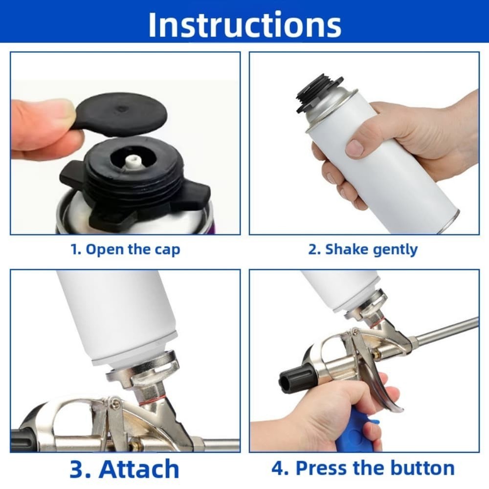 PU Foam Tool with Ergonomic Handle for Insulation and Sealing Projects