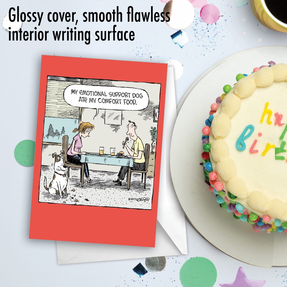 1 Funny Birthday Card with Envelope - Support Dog C3647BDG