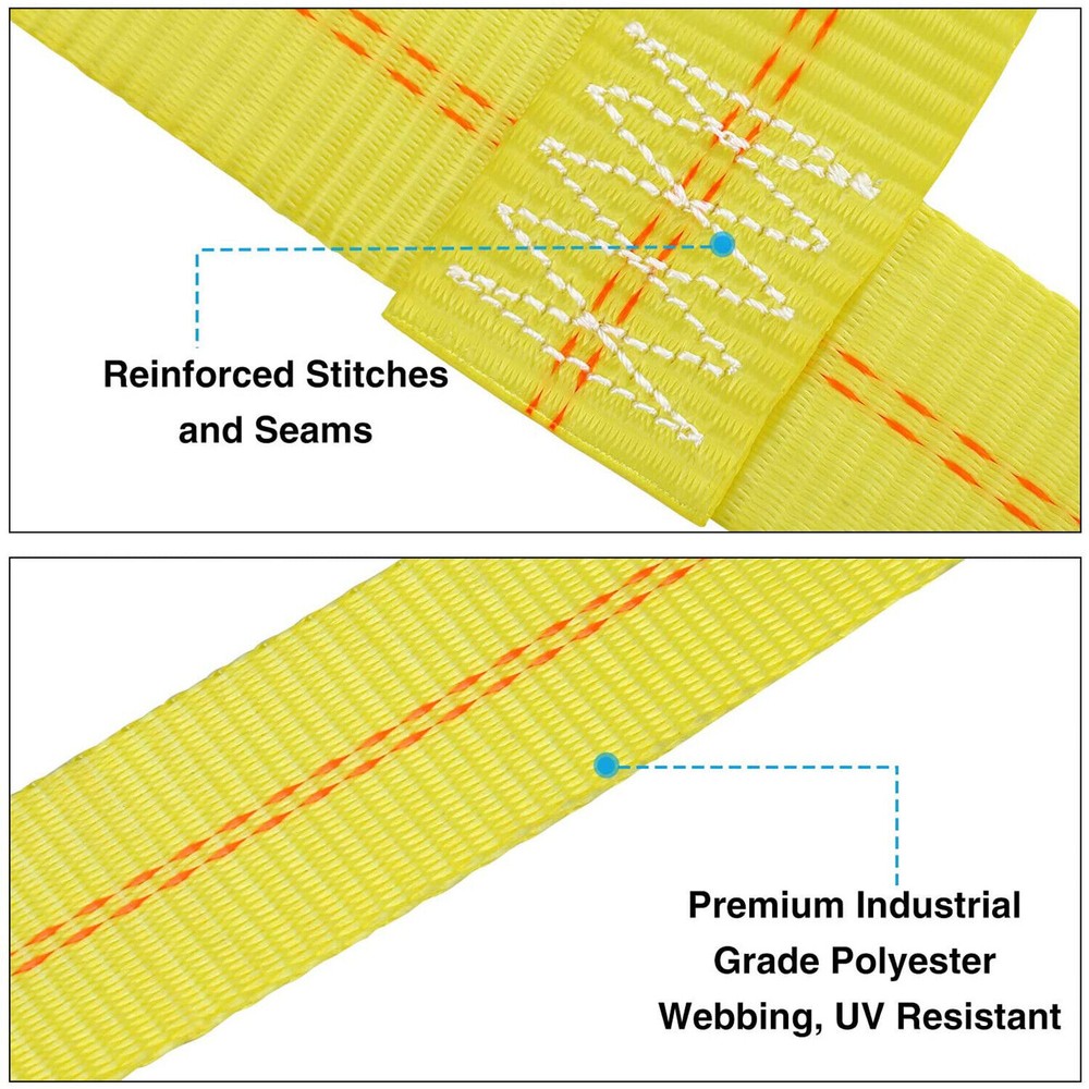 2 Pack Adjustable Tow Dolly Basket Straps With/ Flat Hook Tie Down Bonnet 17-21"
