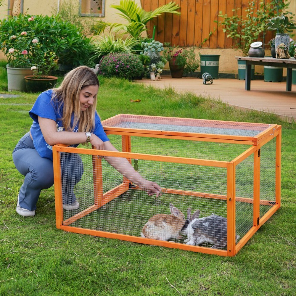 Collapsible Wooden Chicken Coop with Run Stable Comfortable Chicken Brooder Box