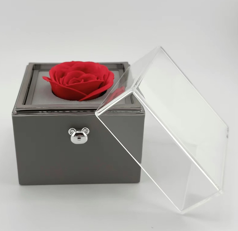 Amore Box - Red Rose Jewelry Gift Box with Teddy Bear Button - 6 Pack Bundle