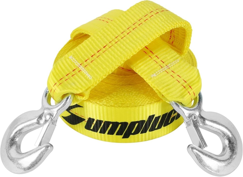 2 Pack 2" x 30' Heavy Duty Recovery Tow Strap with Protective Loop Eyes Towing
