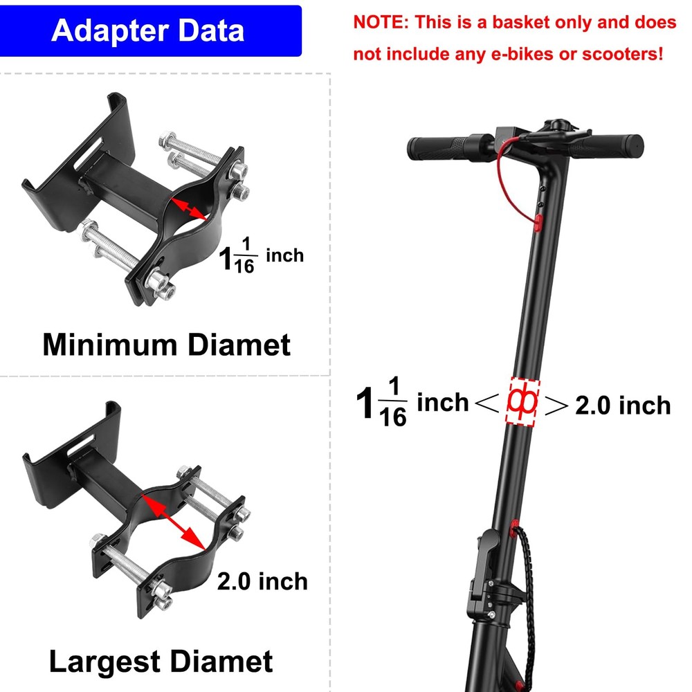 Knee Scooter Basket Accessory - Quick Release, Fits Most Models