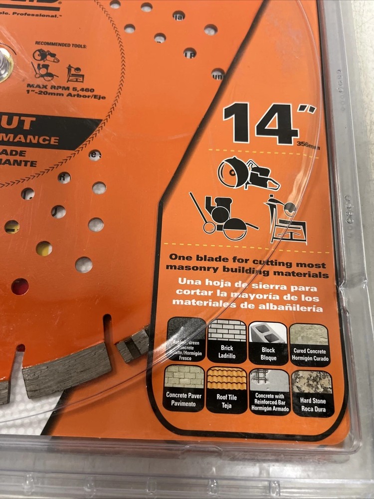 RIDGID 14 in. All-Cut Diamond Blade Segmented Rim Professional Grade